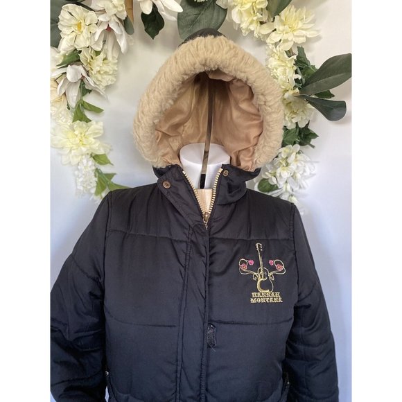 Disney Hannah Montana Girls Full Zip Jacket 10/12 Black Embroidered Hood Vintage - Picture 6 of 16